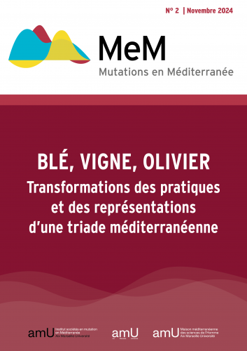 Couverture « Blé, vigne, olivier : transformations des pratiques et des représentations d’une triade méditerranéenne », 2 | 2024