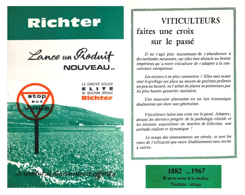 Figure 2. Extraits d’une brochure de la pépinière Richter (Richter 1967)